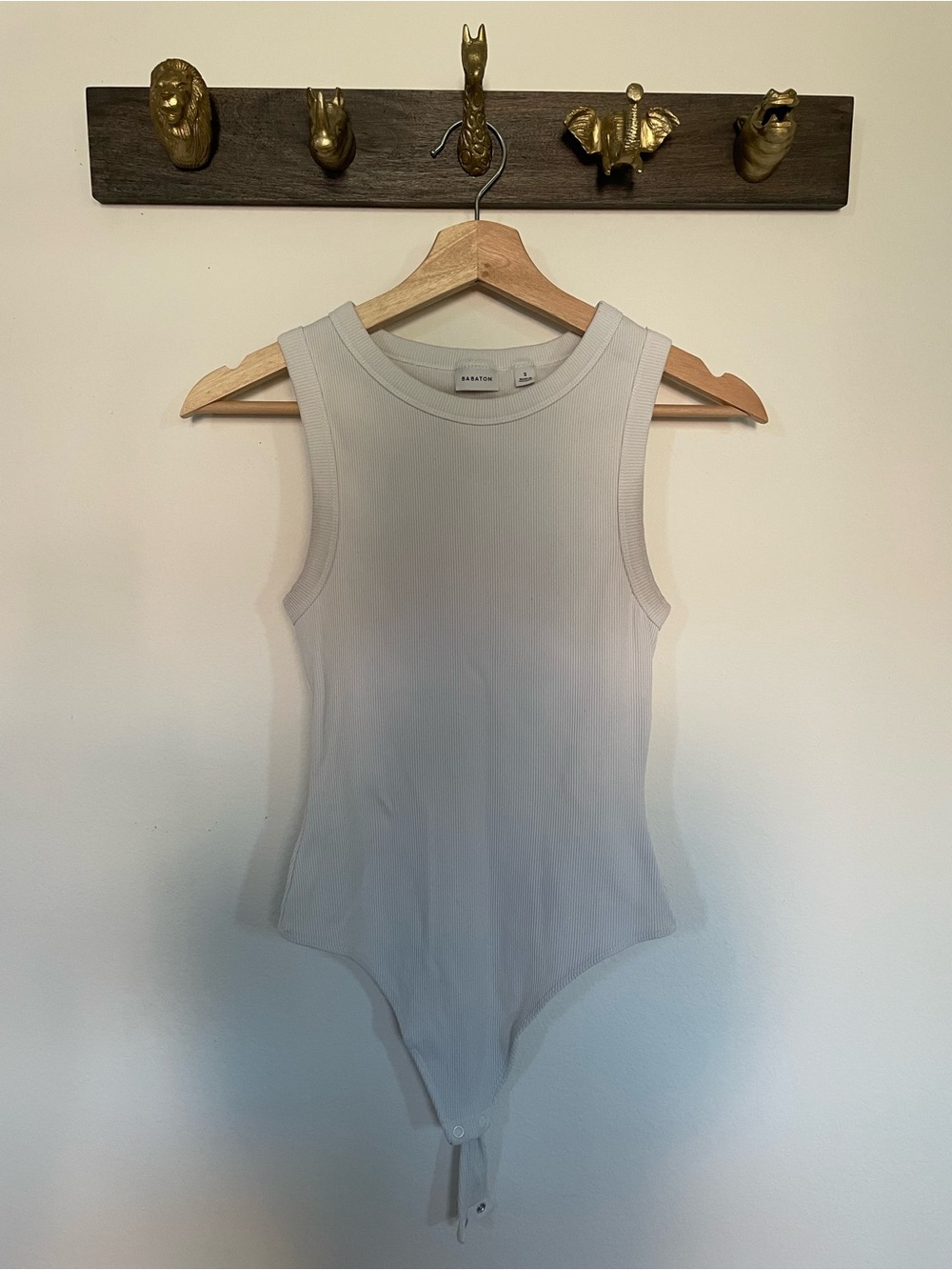Babaton Sleeveless Ribbed Bodysuit - Light Gray